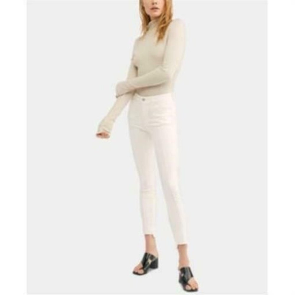 Free People Raw-Hem Skinny Jeans - White